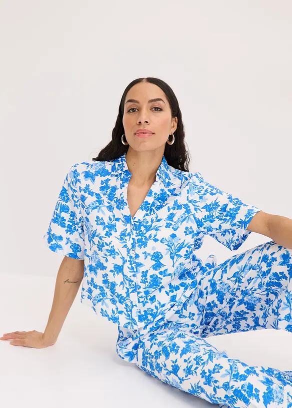 Camicetta a maniche corte in misto viscosa morbido, bonprix