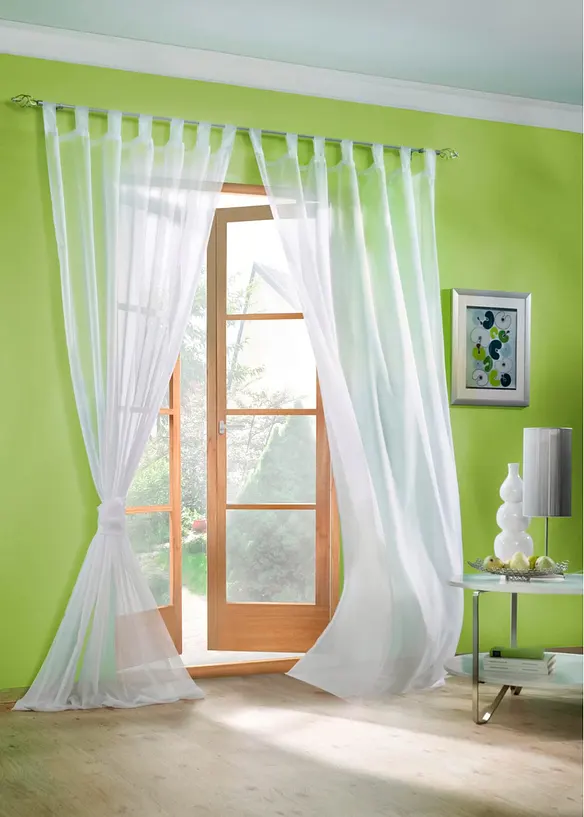 Tenda trasparente in voile leggero (pacco da 2), bonprix