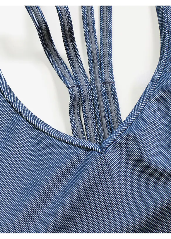 Bikini a bustier effetto jeans (set 2 pezzi), bonprix