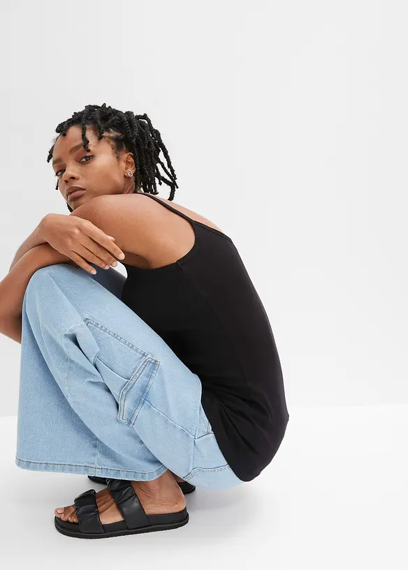 Top con spalline sottili in puro cotone (pacco da 2), bonprix