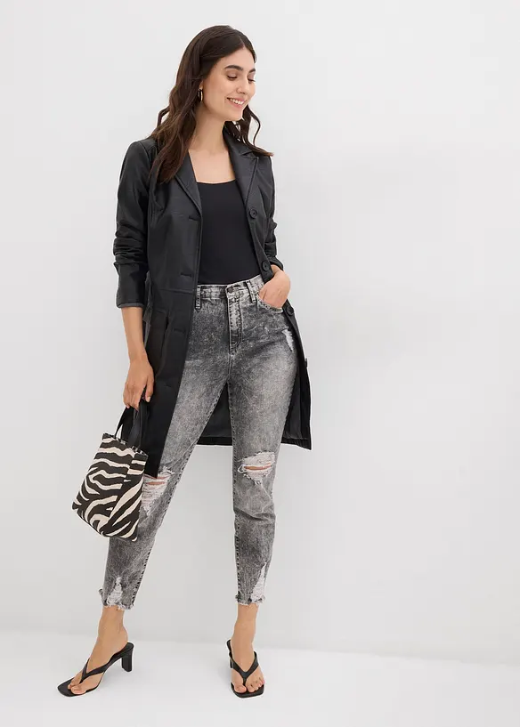 Mom jeans con effetto sdrucito, bonprix