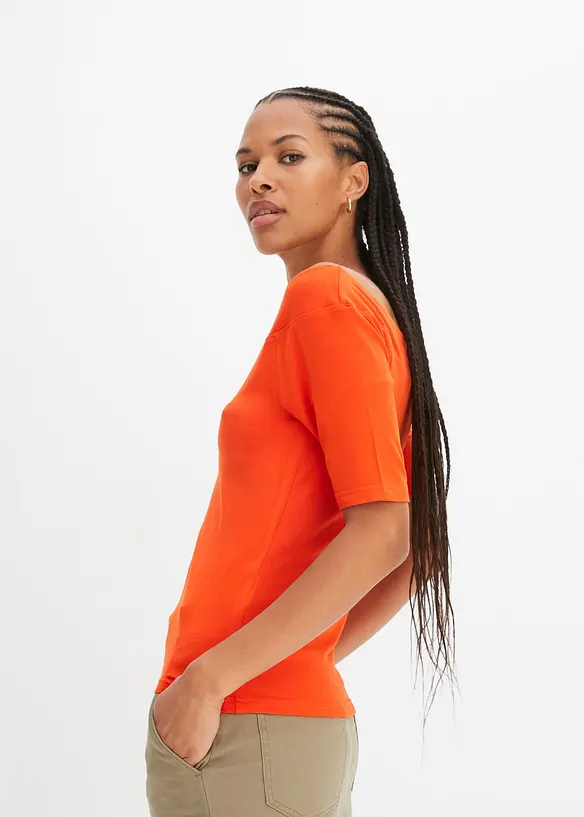 Maglia con spalle scoperte in misto viscosa, bonprix