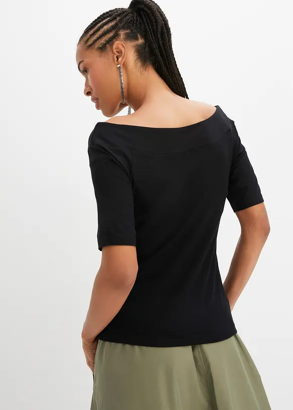 Maglia con spalle scoperte in misto viscosa, bonprix