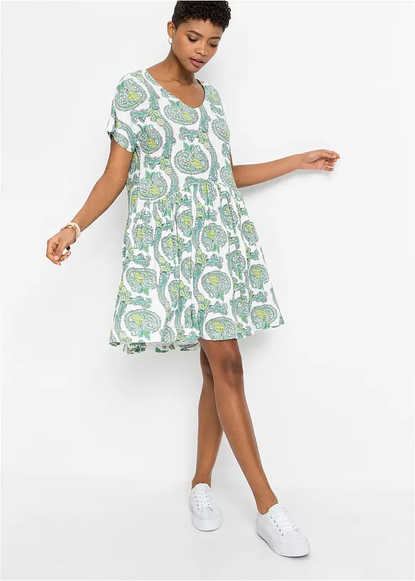 Abito in maglina di misto viscosa e elastan fluente, bonprix