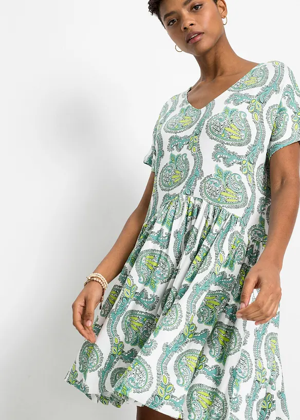 Abito in maglina di misto viscosa e elastan fluente, bonprix