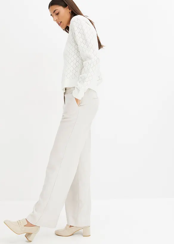 Maglione cropped traforato, bonprix