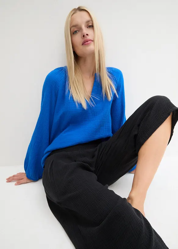 Pantaloni capri in soffice mussola, bonprix