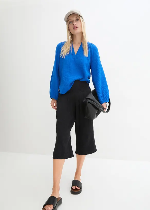 Pantaloni capri in soffice mussola, bonprix