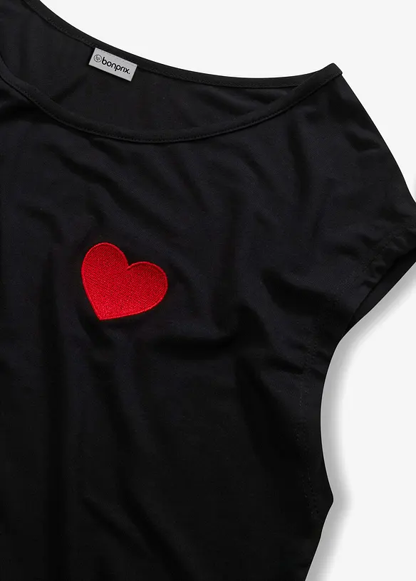 Maglia con fondo asimmetrico in misto viscosa fluido, bonprix