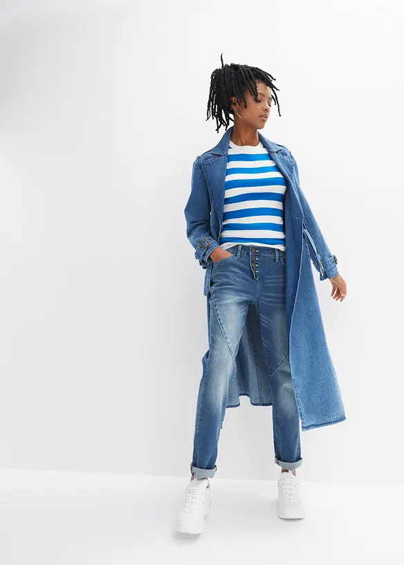 Jeans boyfriend elasticizzati, vita bassa, bonprix