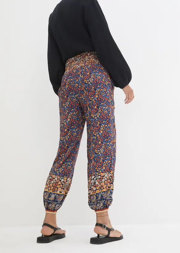 Pantaloni con elastico in vita in viscosa fluente, bonprix