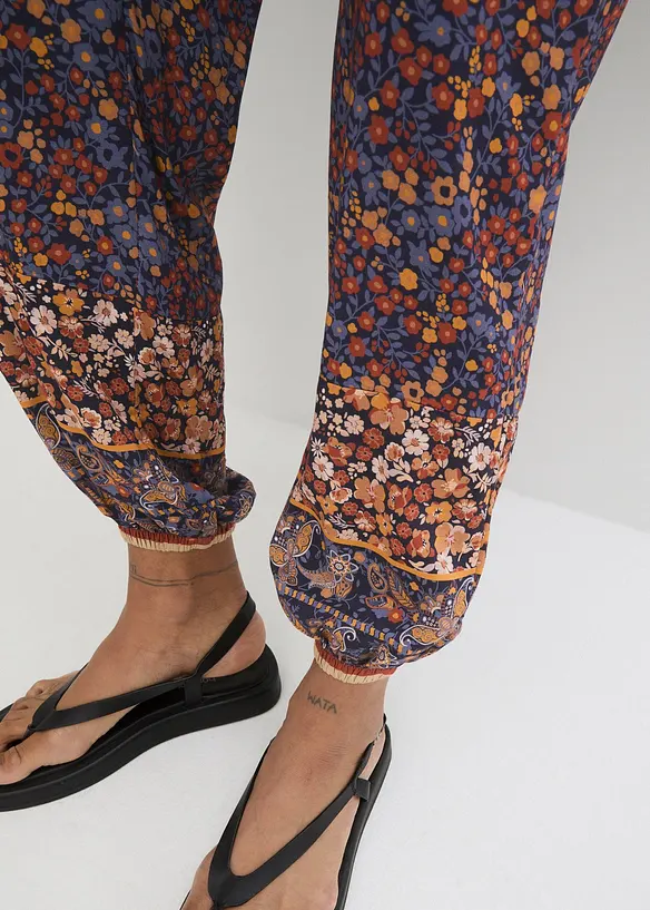 Pantaloni con elastico in vita in viscosa fluente, bonprix