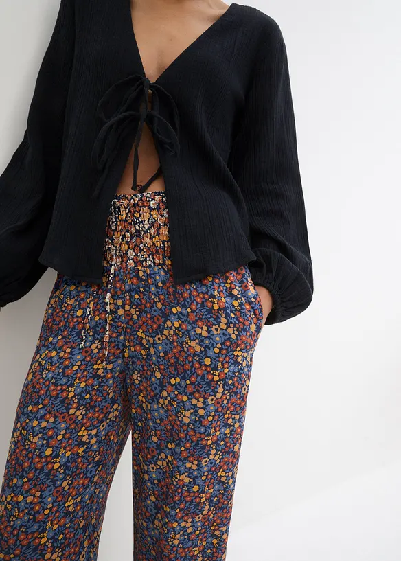 Pantaloni con elastico in vita in viscosa fluente, bonprix