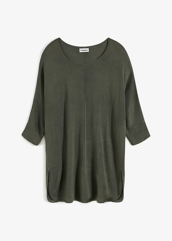 Maglione in filato fine con maniche a 3/4, bonprix