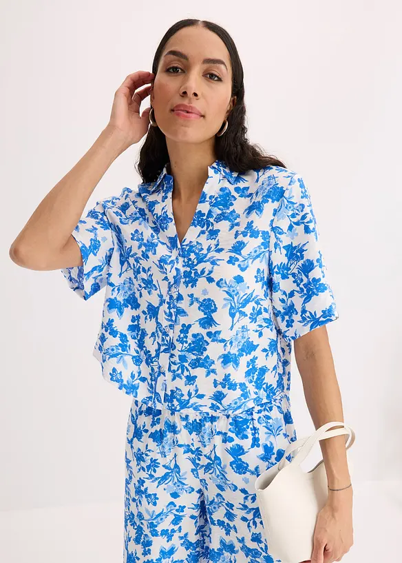 Camicetta a maniche corte in misto viscosa morbido, bonprix