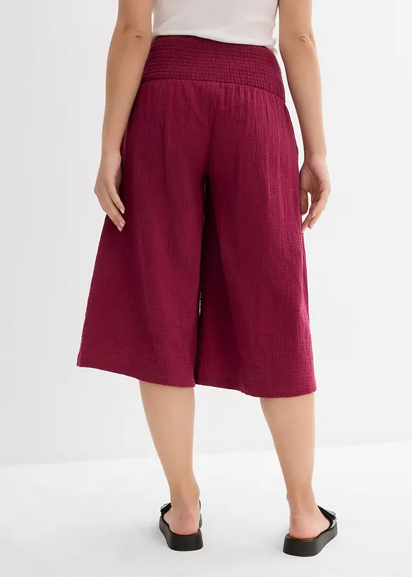 Pantaloni capri in soffice mussola, bonprix