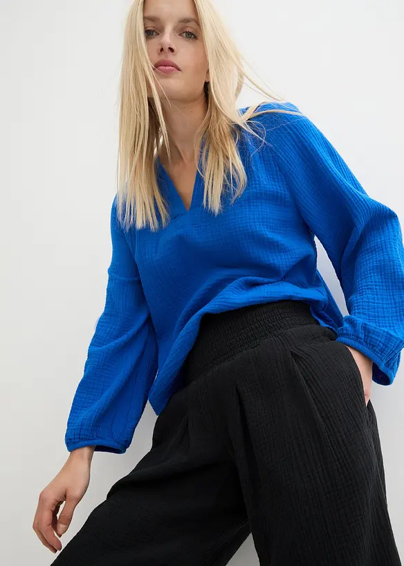 Pantaloni capri in soffice mussola, bonprix