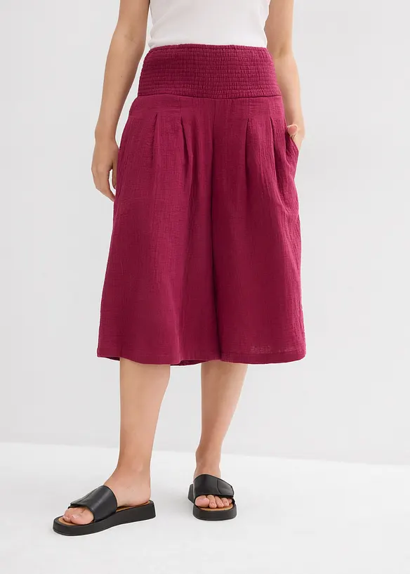 Pantaloni capri in soffice mussola, bonprix