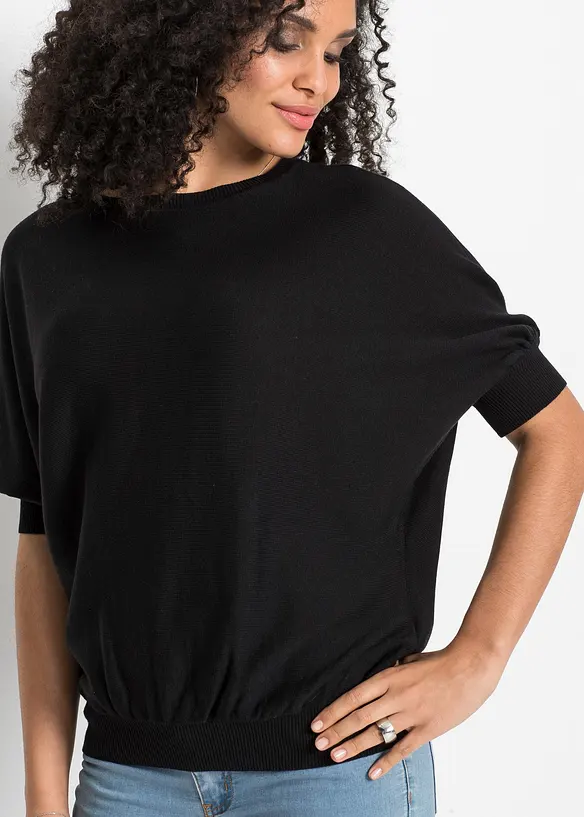 Maglione in filato fine di misto cotone, bonprix