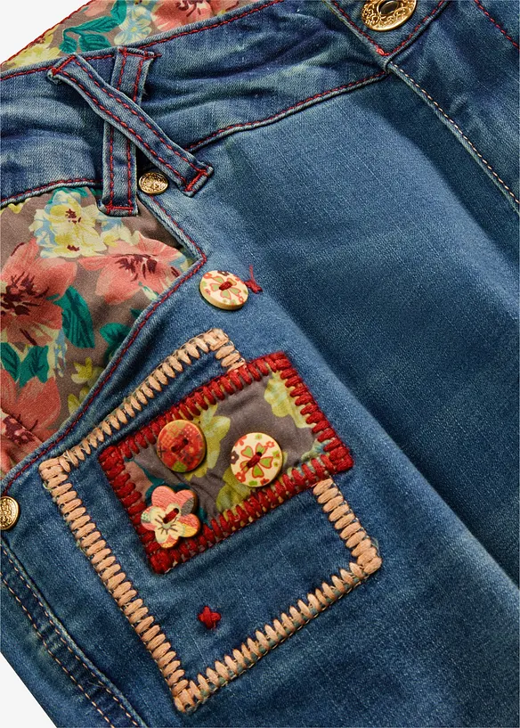 Bermuda in jeans, vita media, bonprix