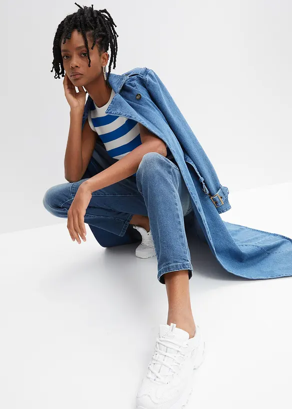 Jeans boyfriend elasticizzati, vita bassa, bonprix