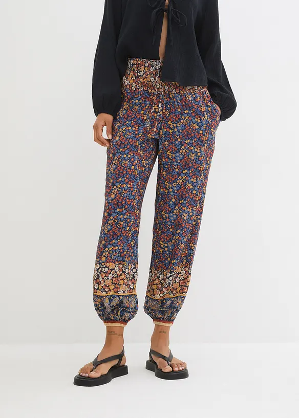 Pantaloni con elastico in vita in viscosa fluente, bonprix