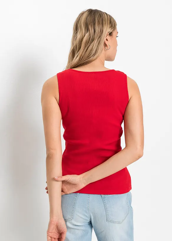 Top a costine in puro cotone, bonprix