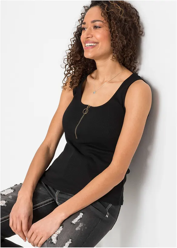 Top a costine in puro cotone, bonprix