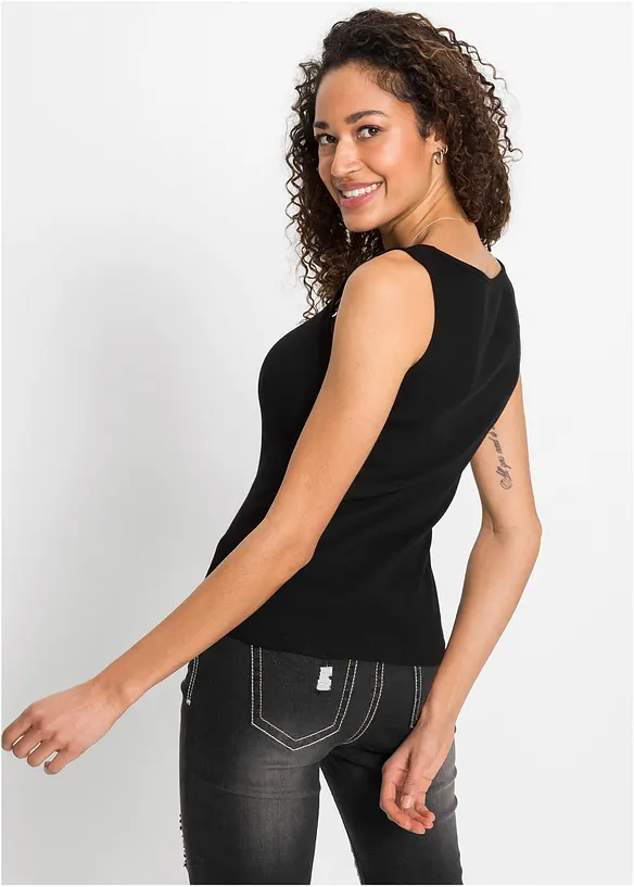 Top a costine in puro cotone, bonprix