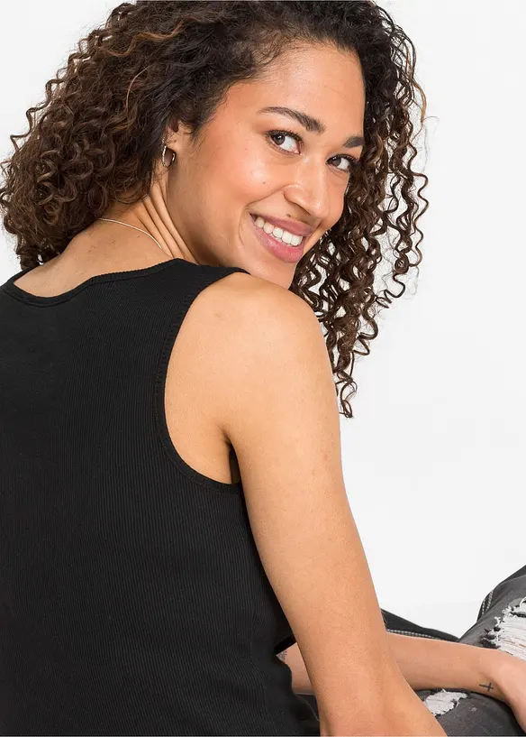 Top a costine in puro cotone, bonprix