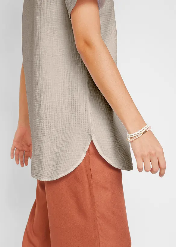 Tunica lunga in mussola di puro cotone, bonprix