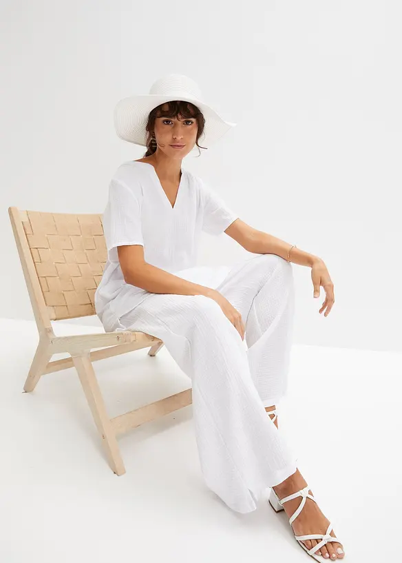 Tunica lunga in mussola di puro cotone, bonprix