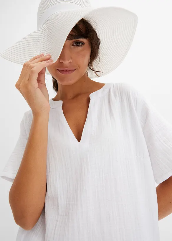 Tunica lunga in mussola di puro cotone, bonprix