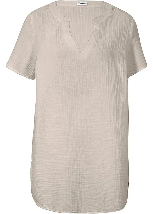 Tunica lunga in mussola di puro cotone, bonprix