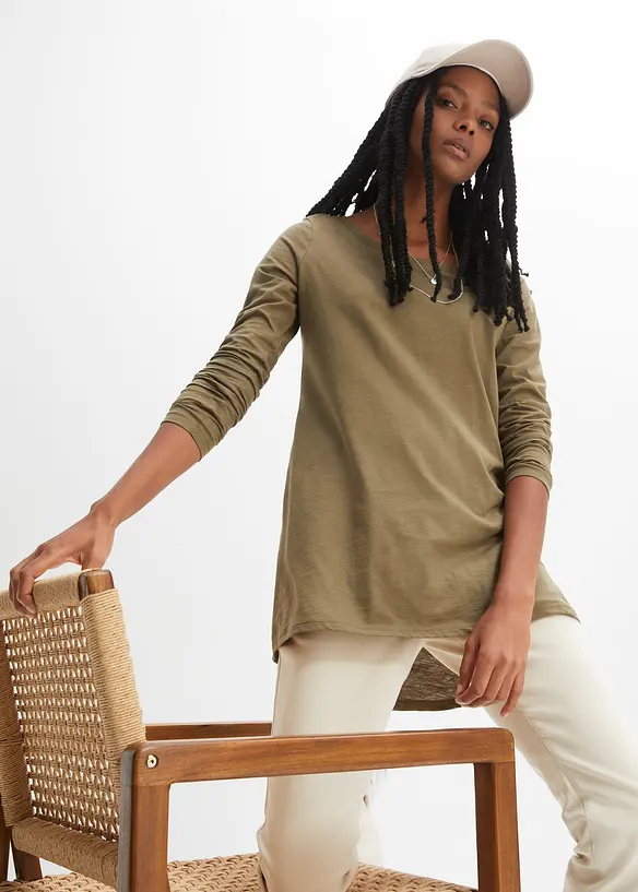 Maglia a maniche lunghe in puro cotone, bonprix