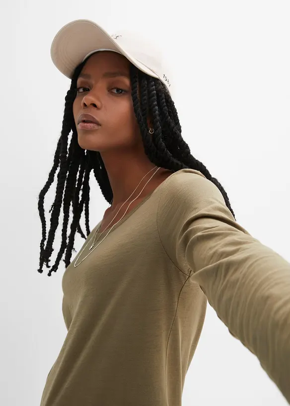 Maglia a maniche lunghe in puro cotone, bonprix