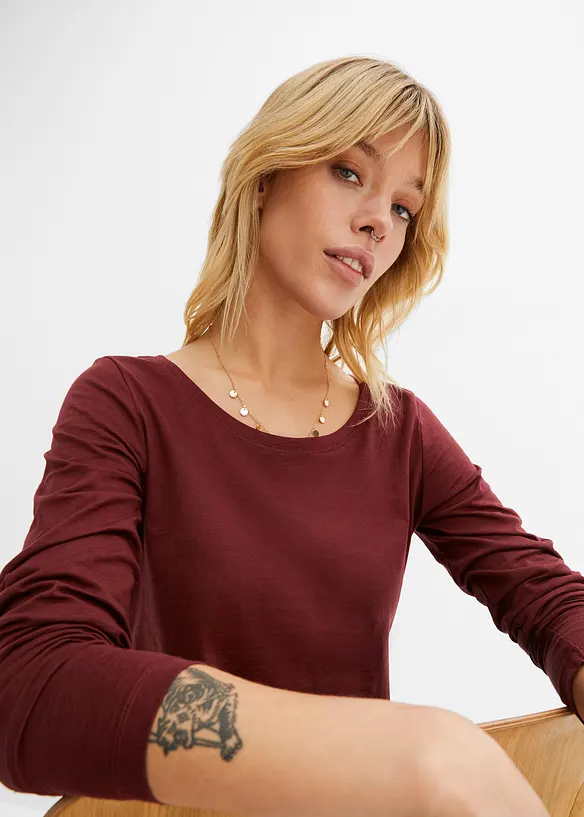 Maglia a maniche lunghe in puro cotone, bonprix