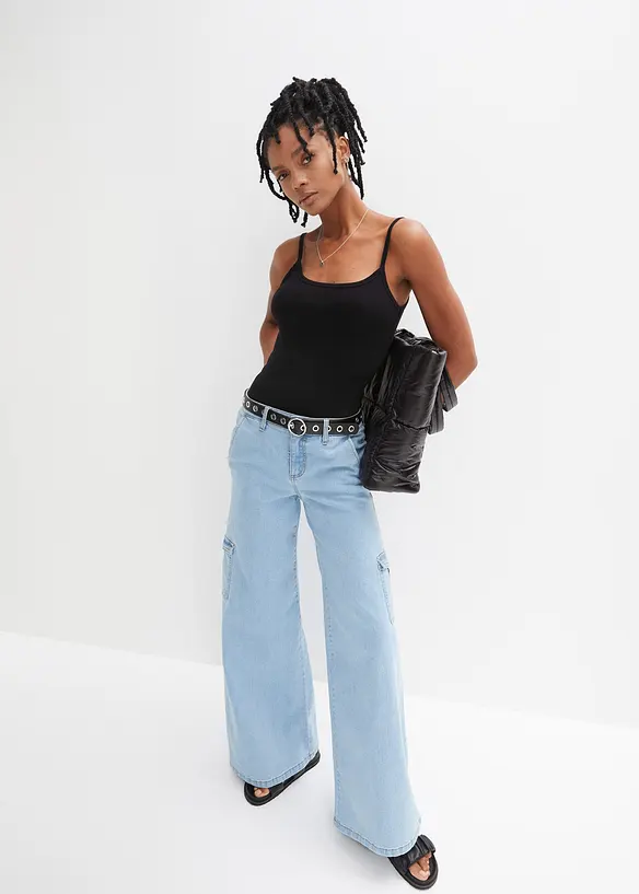 Top con spalline sottili in puro cotone (pacco da 2), bonprix