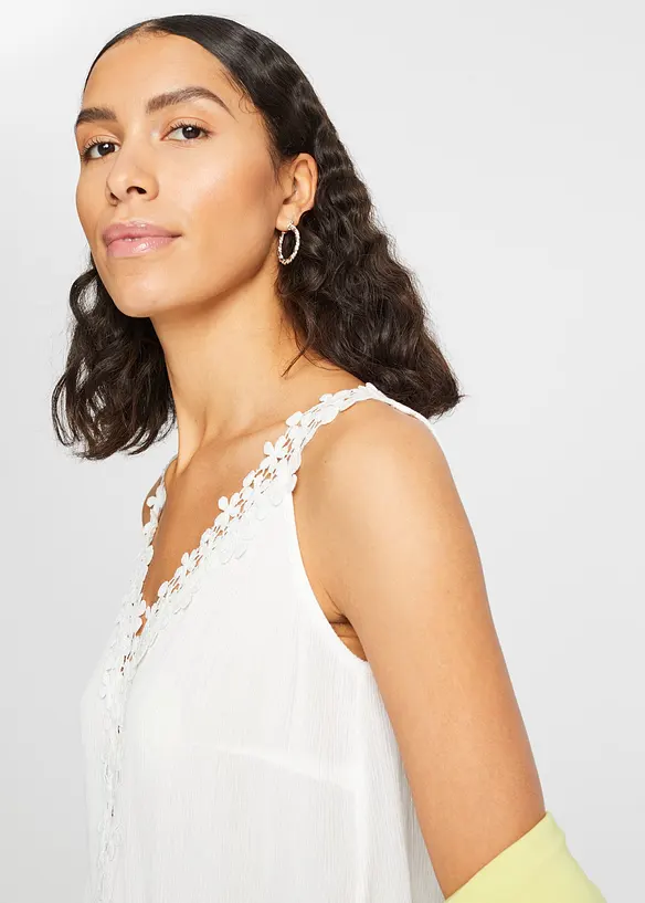 Top in crinkle operato, bonprix