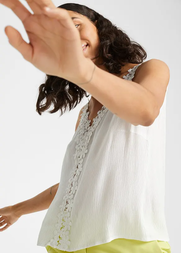 Top in crinkle operato, bonprix