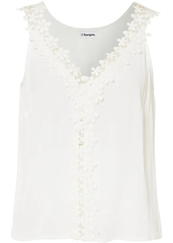 Top in crinkle operato, bonprix