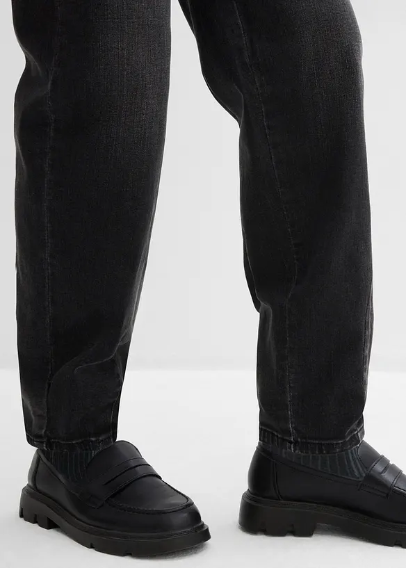 Jeans barrel shape in cotone biologico, vita alta, bonprix