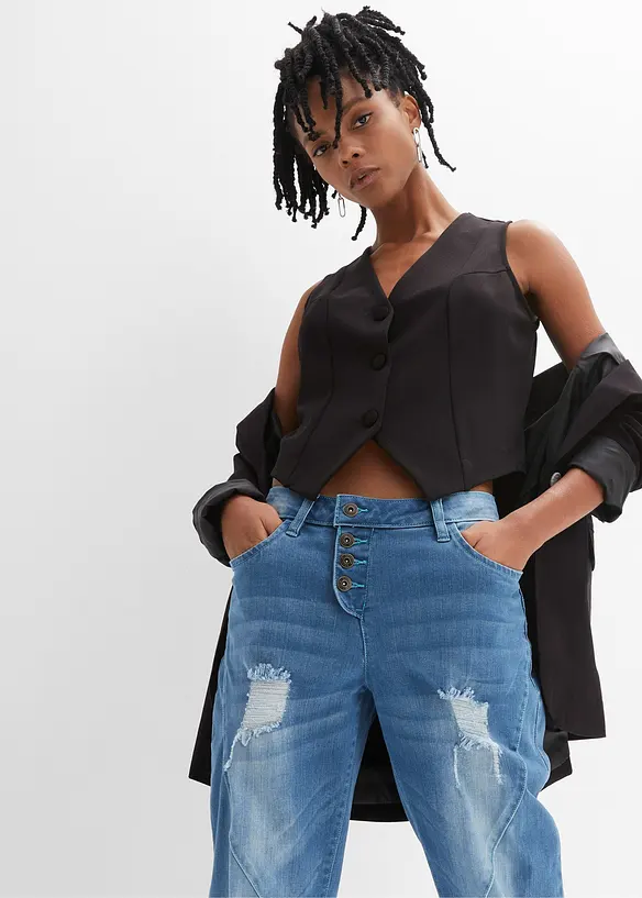 Jeans boyfriend, vita media, bonprix