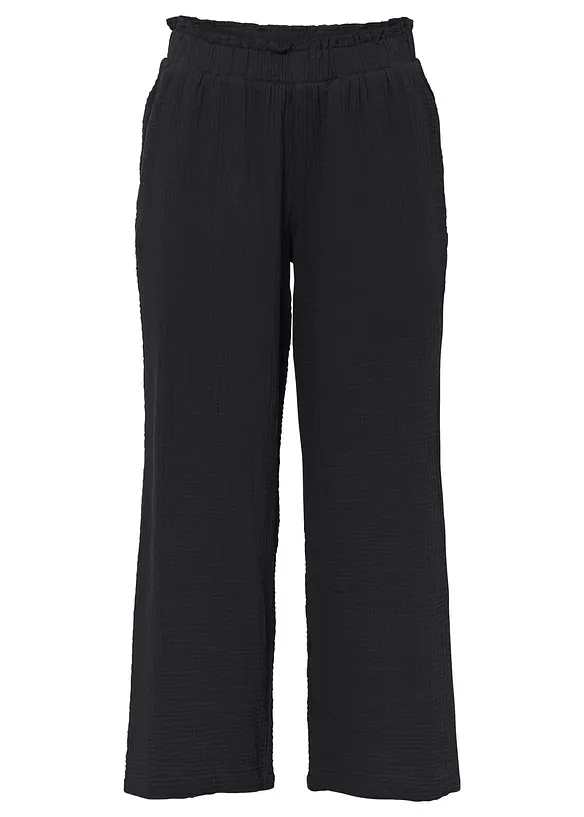 Pantaloni culotte in mussola di cotone, bonprix