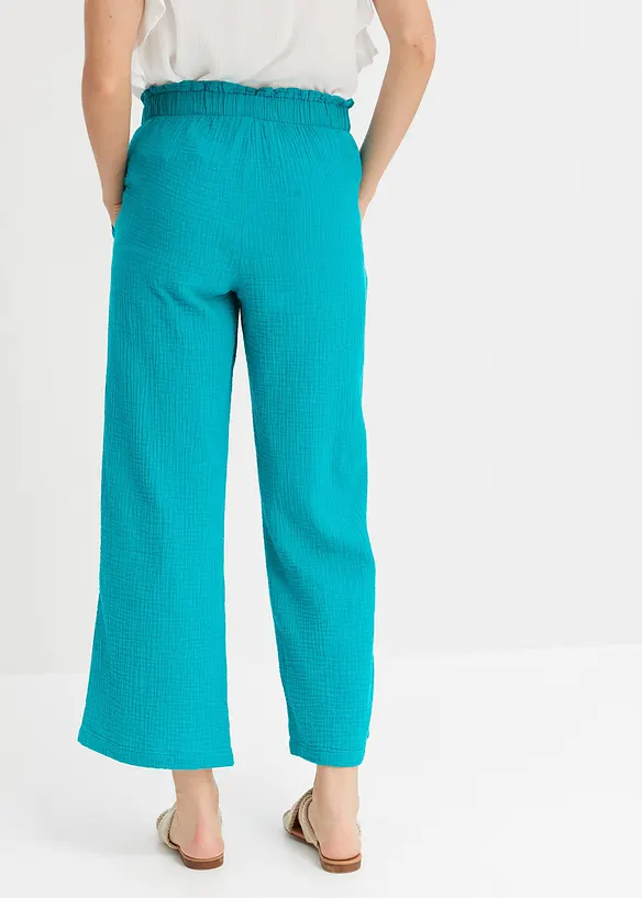 Pantaloni culotte in mussola di cotone, bonprix