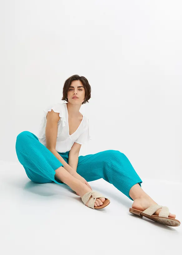 Pantaloni culotte in mussola di cotone, bonprix