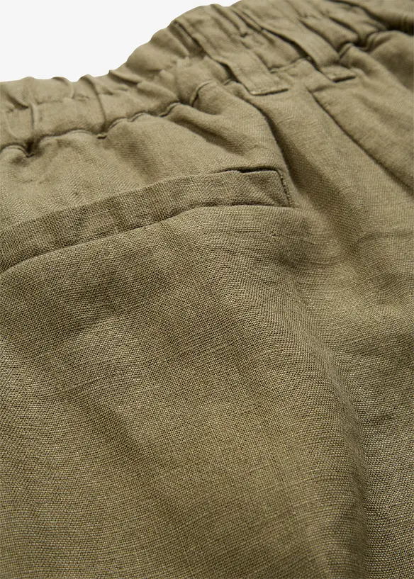 Pantaloni con pinces in puro lino, bonprix
