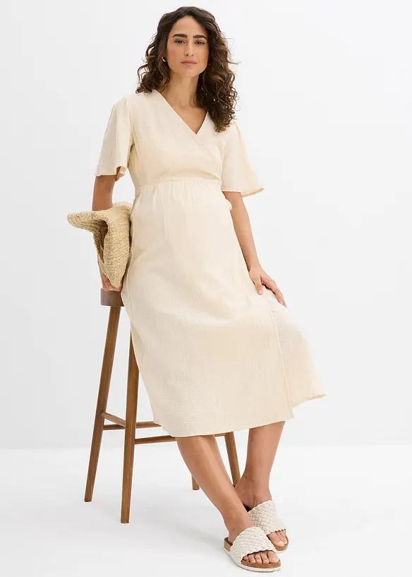 Abito pr&eacute;maman / da allattamento 2 in 1 in mussola di cotone, bonprix