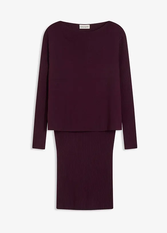 Abito in maglia e sottogiacca (set 2 pezzi), bonprix