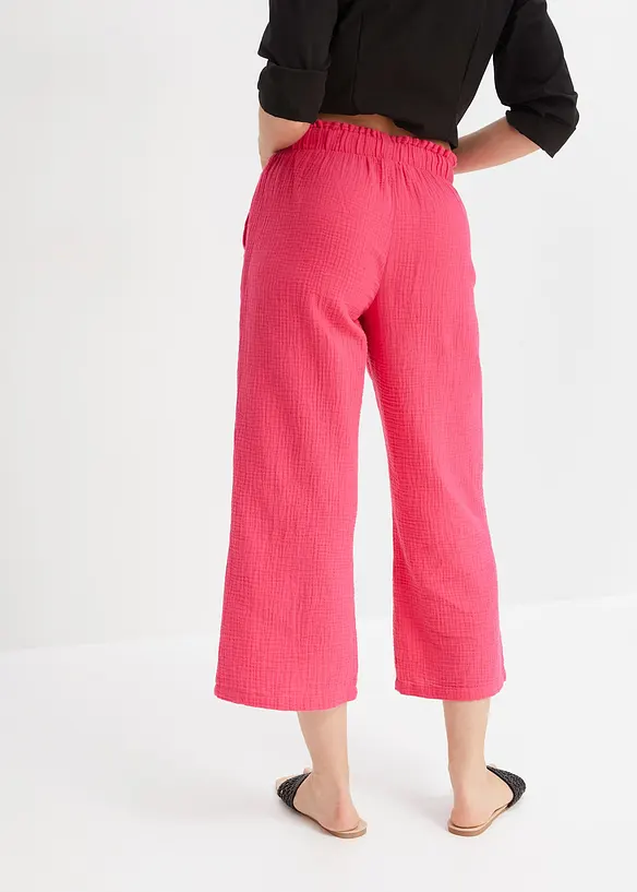 Pantaloni culotte in mussola di cotone, bonprix